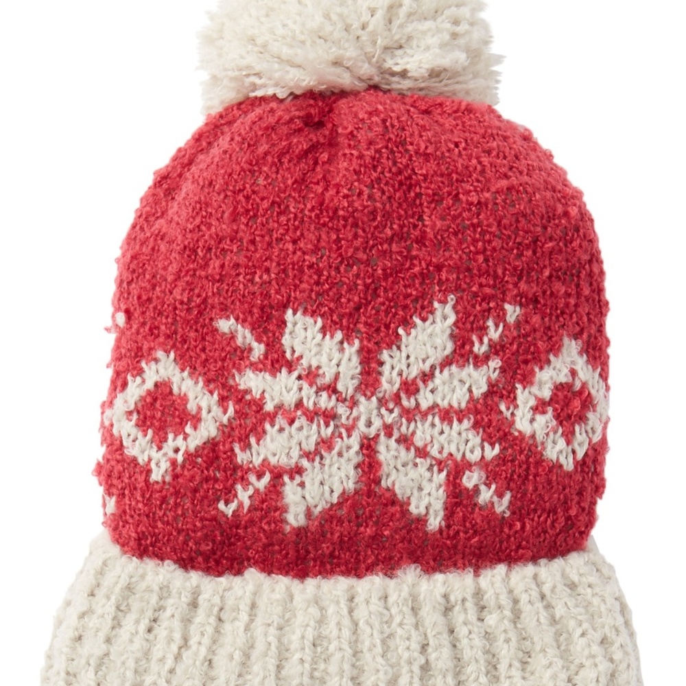Free People Snow Bird Pompom Beanie WINE NEW!